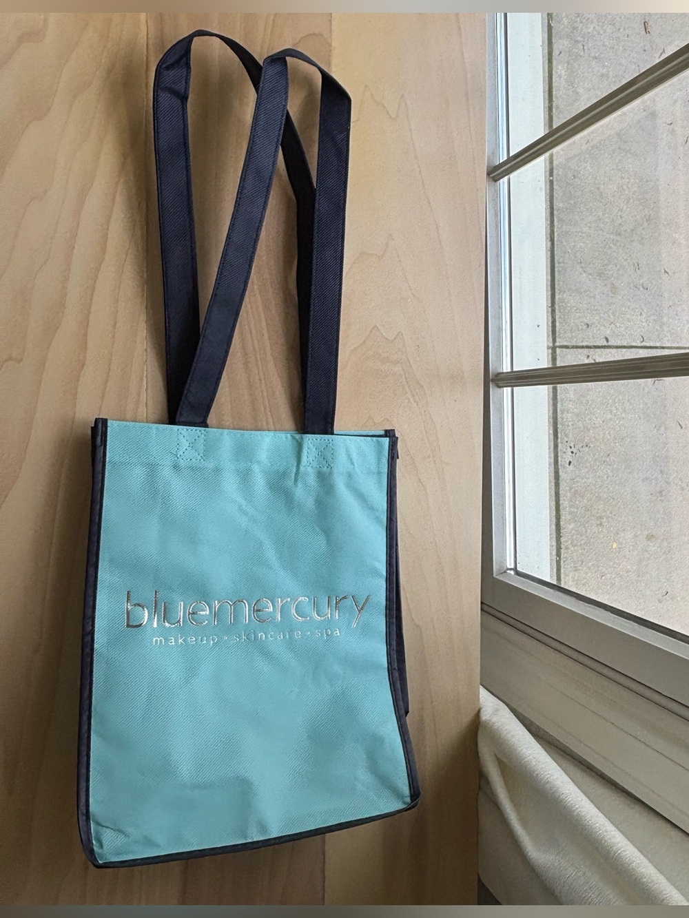 Blue Mercury Aqua Tote with Navy Straps